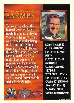 1996 Select AFL Hall of Fame #79 Graham Farmer Back